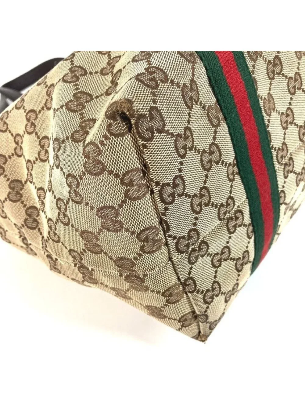 Gucci Shoulder Bag GG Logo Sherry Line Canvas Leather Beige - Picture 7 of 9